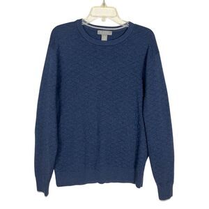 Daniel Cremieux Signature Collection Crewneck Pullover L Long Sleeve Blue Cotton